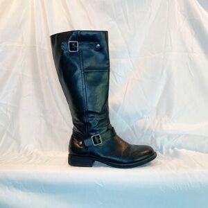 Kenneth Cole Reaction Faux Leather Tall Rider Boots; Black; Size – 10W